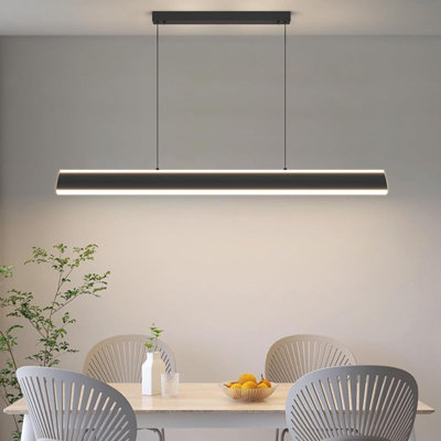 Modern Chandelier Light LED Pendant Light With Remote Control 3000K 6500K Adjustable Color Temperature Aluminum Island Lighting Lamp For Dining Room Living Room