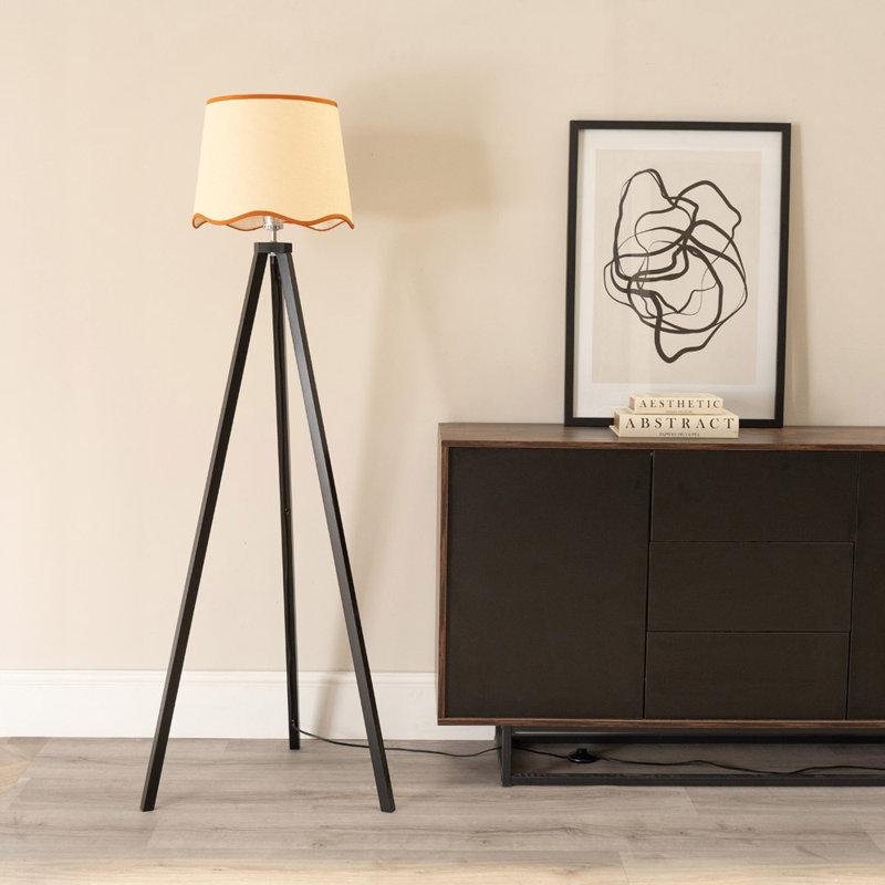 Hazen 153cm Tripod Floor Lamp, Natural/Red, Black, No