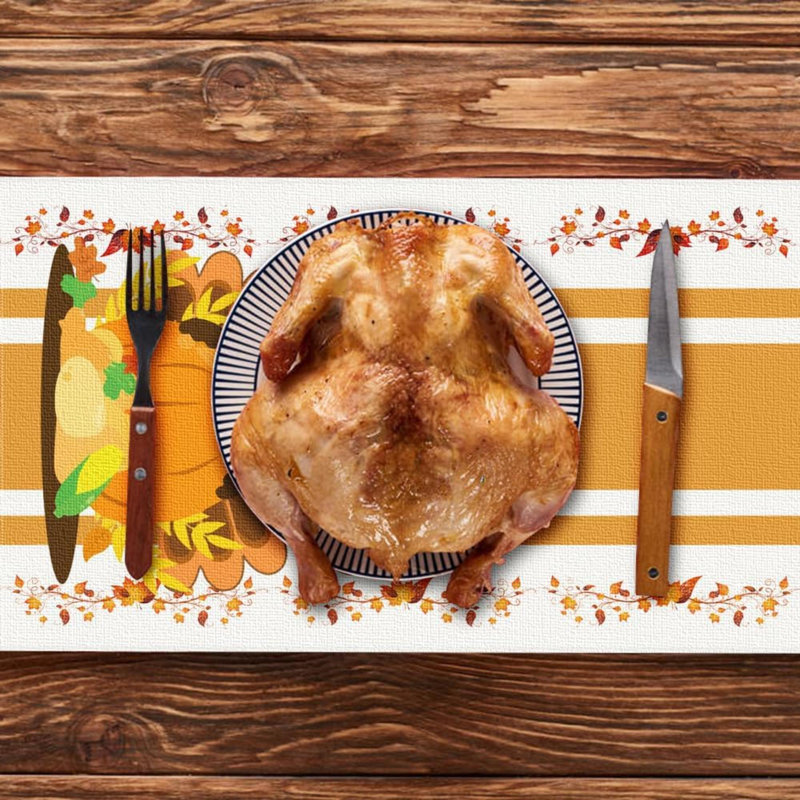 Chemin de table Thanksgiving Turquie, chemin de table d'automne pour décoration de maison de vacances à la maison, extérieur et intérieur