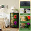 Commode 4 tiroirs pour chambre à coucher Hibiscus éclatant avec feuilles vertes Graffiti mur de briques et petite commode haute pour organisateurs de placard avec commode