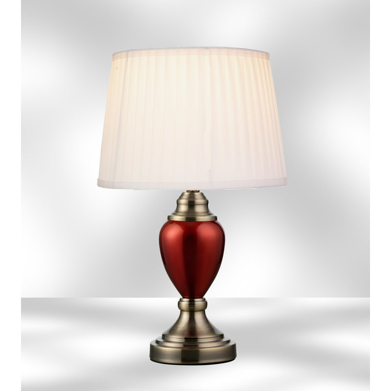 Southall Metal Table Lamp, Red Base/Ivory Shade
