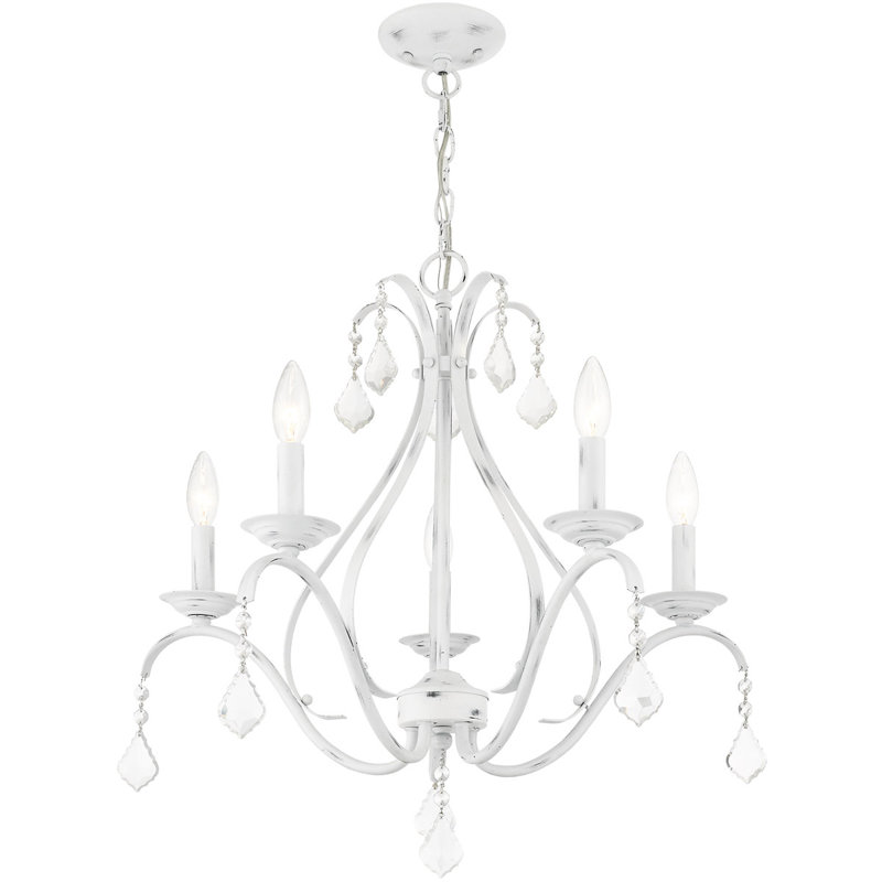 Lustre 5 lumières Kazuhide, Blanc antique