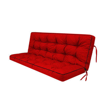 Coussin de balancelle d'extérieur rouge à 3 places avec dossier (55 x 40 x 5 pouces)