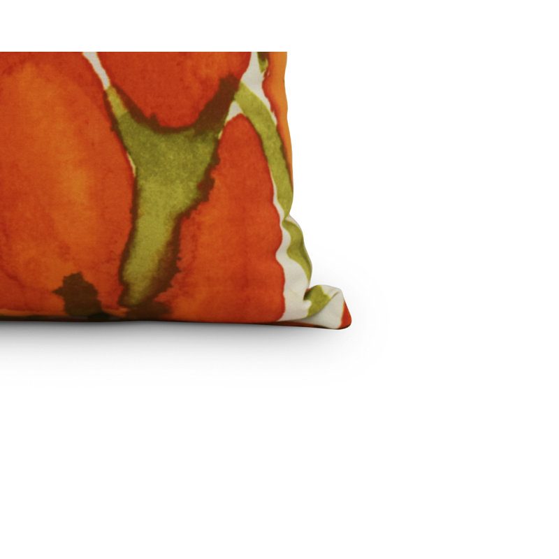 Sunset Tulip Square Pillow Cover & Insert, 20" x 20", Orange, Outdoor