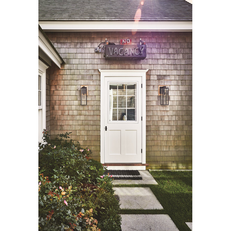 Uptown 1 - Light Outdoor Wall Lantern, Antique Brass, Clear Seedy