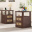 Tables de chevet en rotin avec rangement et prises rapides intégrées pour la chambre à coucher, tables de chevet à 2 tiroirs pour le salon-968581107-940972529
