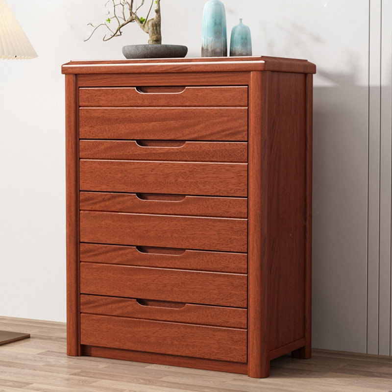 Armoire d'appoint en bois massif brun rougeâtre, H 45,28 po x l 27,56 po x P 17,72 po, Brun-roux