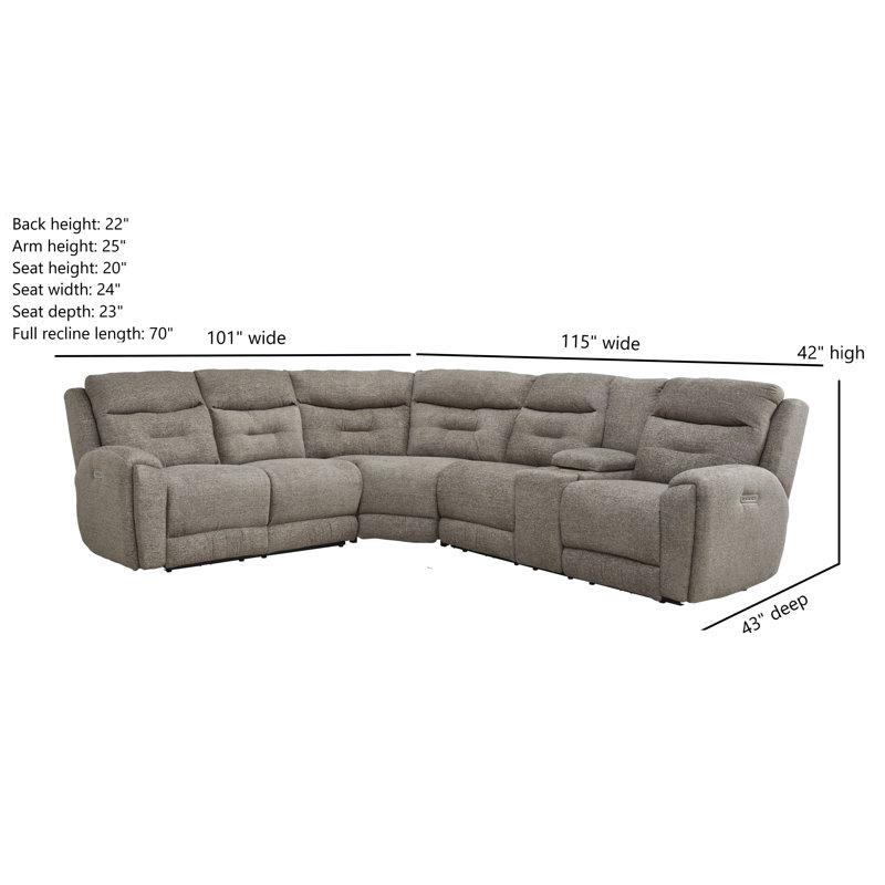  Point Break Triple Power Sectional, Right Hand Facing
