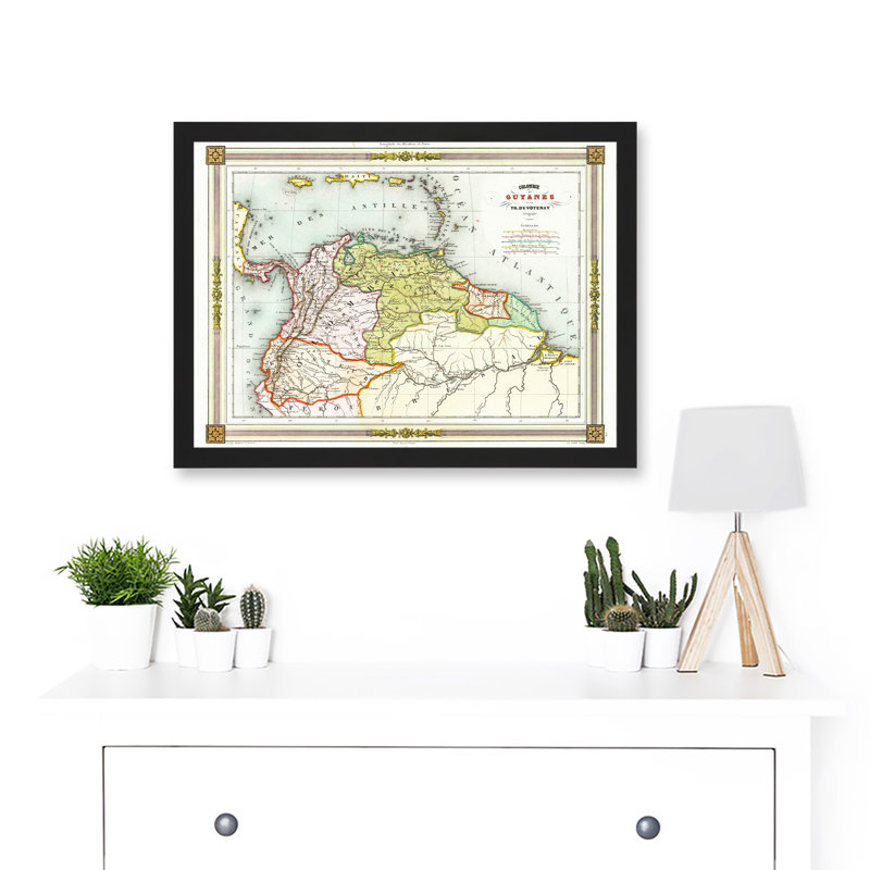 Duvotenay 1846 Map Colombia Guyana Americas by Value Does Not Apply - Single Picture Frame Print