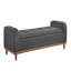 Banc de rangement pour chambre à coucher de style Mid-Century moderne, siège gris foncé, structure en bois massif, assise de 42 po de largeur, 50 po x 18,5 po et H 22,5 po-130598280