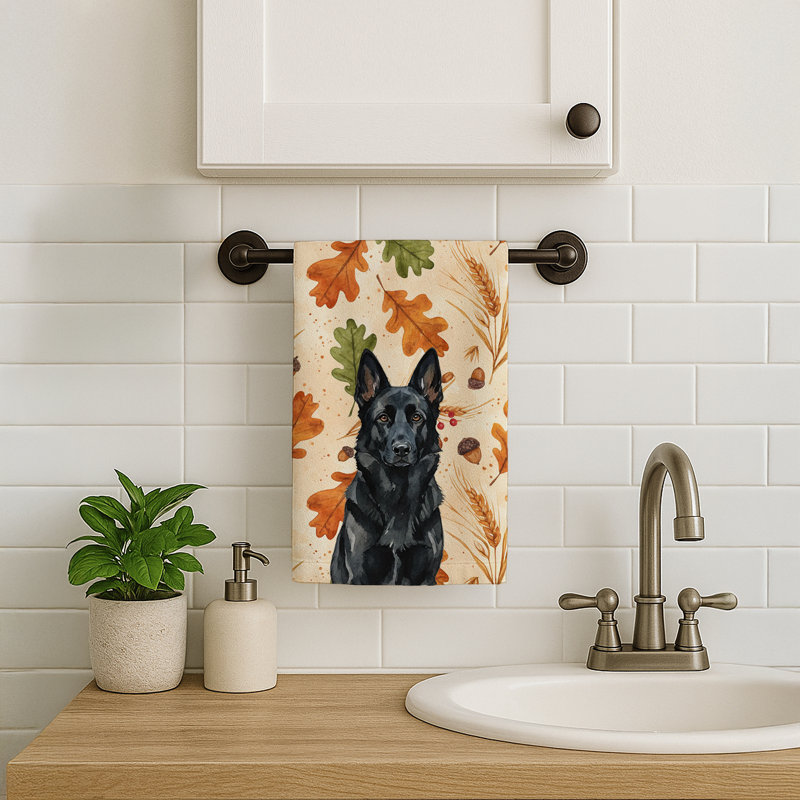 Serviette de cuisine noire berger allemand Heirloom, Black German Shepherd