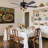 46 Inch Vintage Ceiling Fan With Remote, 5 Solid Wood Blades, Tiffany Glass Light, Reversible Motor For Bedroom Or Dining Room