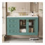 Meuble-lavabo mural avec lavabo en céramique, armoire de rangement flottante avec 3 tiroirs, armoire de salle de bain en bois massif