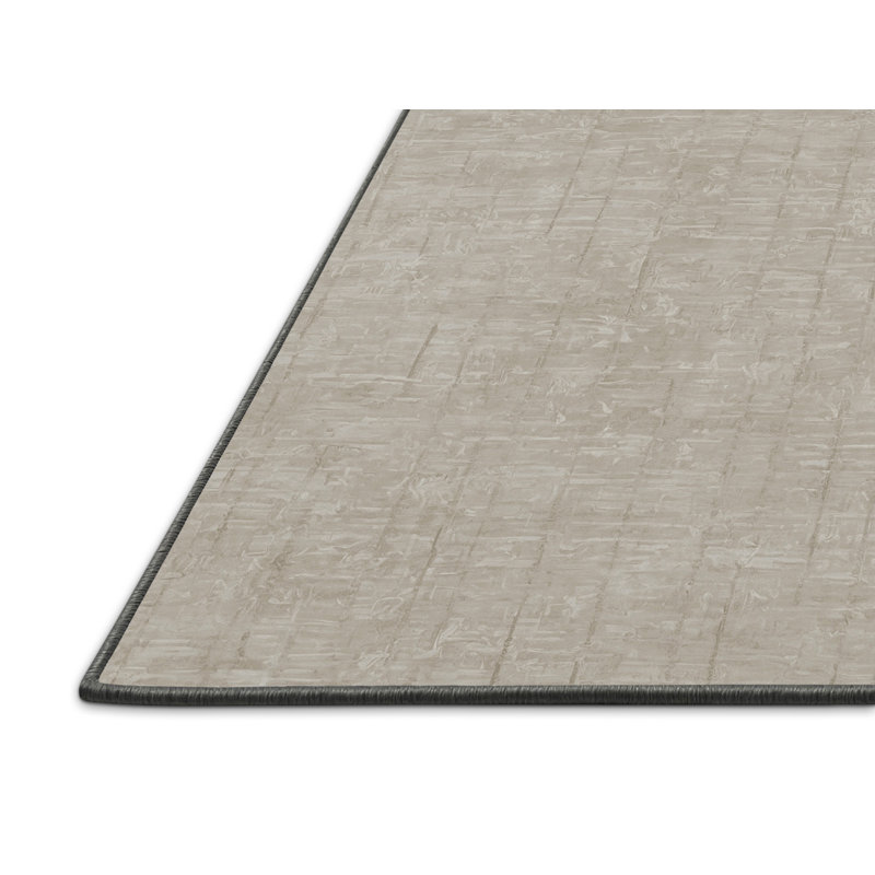 Tapis gris soyeux et moelleux, Rond 8 pi