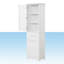 Grande armoire de rangement autoportante avec tiroirs, tablette réglable, pour salle de bain, cuisine ou salon, finition peinte, blanc-478153217