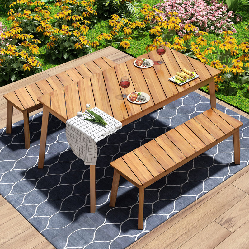 Jaretzy Rectangular 2 - Person 29.7'' L Outdoor Picnic Table