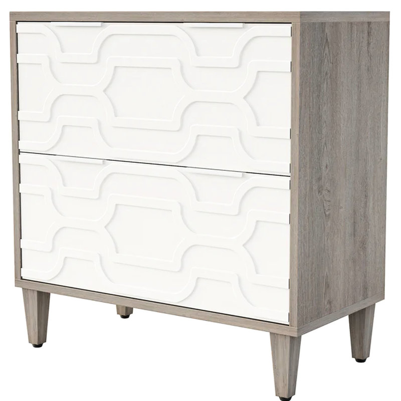 2-Drawer File Cabinet,Ample Storage Cabinet, Gray/White