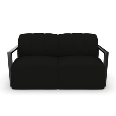 Rosalie Outdoor Loveseat With Sunbrella Cushions And Aluminum Arms