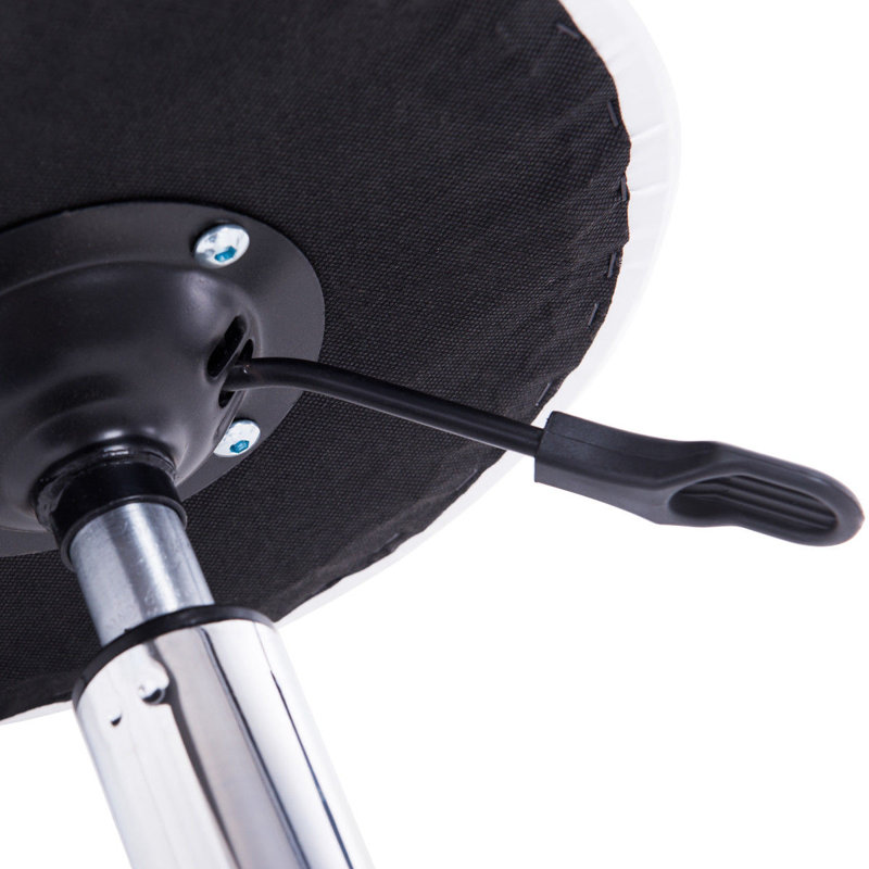 Adjustable Height Lab Stool Wheels, White