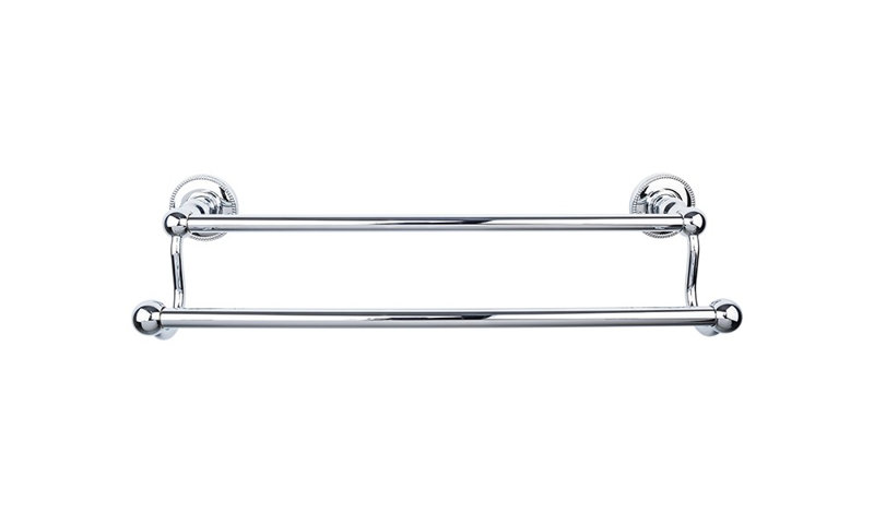 Edwardian Bath Double 32 1/2" Wall Mounted  Towel Bar, Polished Chrome