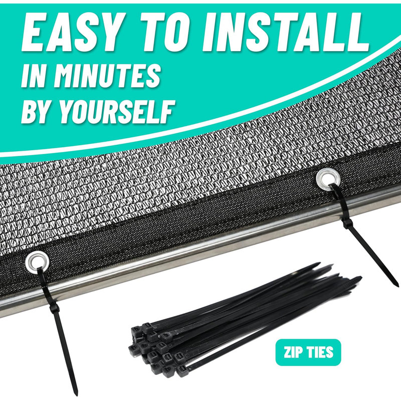 8 ft. x 10 ft. Black Polyurethane Shade Cloth