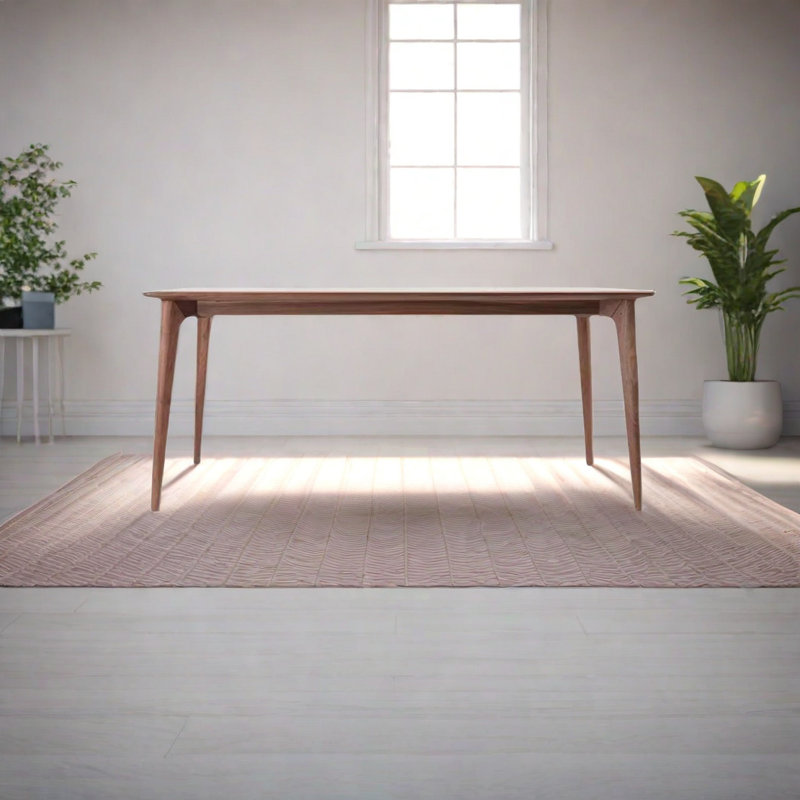 Table de salle à manger rectangulaire simple en bois massif, L 35,43 po x L 86,61 po