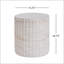 Table d'appoint d'extérieur / d'intérieur en béton léger avec finition en travertin élégante, durable et polyvalente