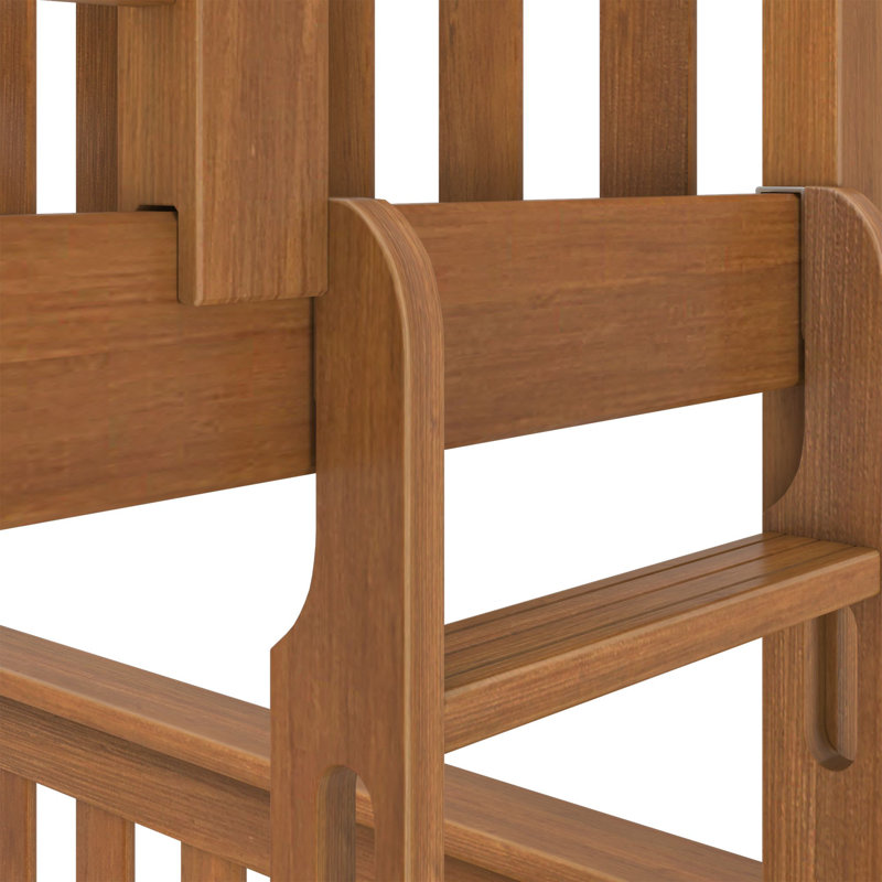 Solid Wood Standard Bunk Bed, Twin Over Twin, Pecan