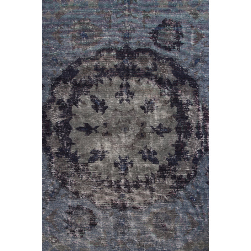 Distressed Homage Hand Knotted Wool Floral Area Rug, Rectangle 10' x 14'