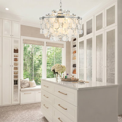 Luminaire suspendu en nickel poli naturel Capiz