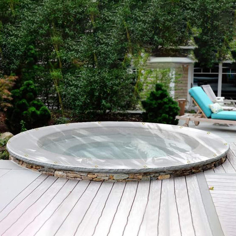 (12 x 12 pi) Bâche ronde extérieure imperméable et résistante 12 pi, 144" W x 144" D