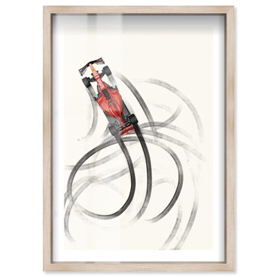 Affiches de Formule 1 «Drifting Away Shadowbox» par Notoriart, cadre blond, 31 x 46