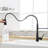 Black Kitchen Sink Faucet With Pull Out - Materials For Long-Term Use Single Handle Convenient-136753829