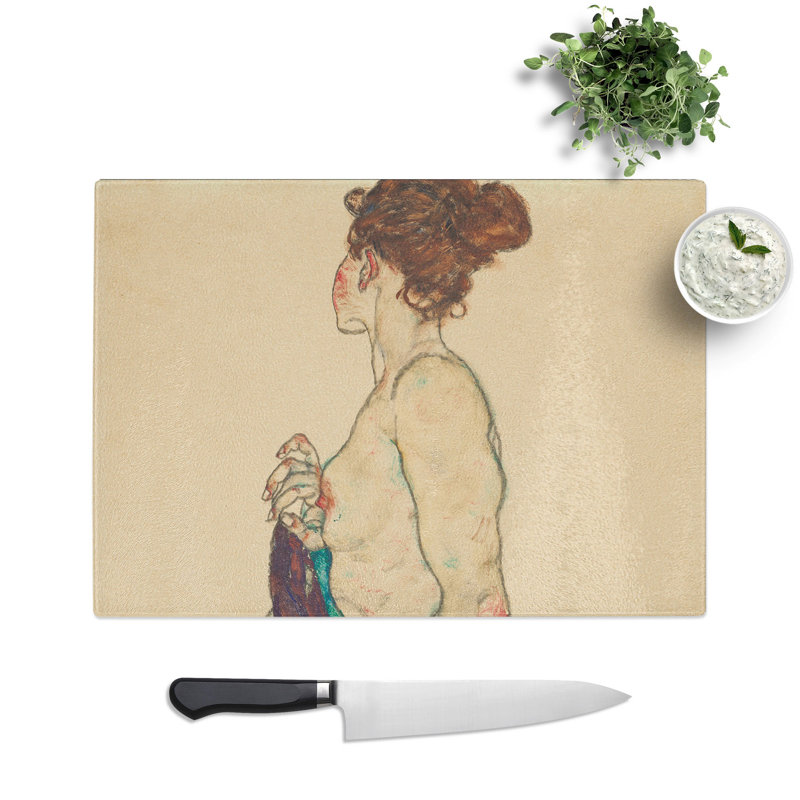 Nude Female Vol.1 by Egon Schiele Chopping Board, 0.4cm H x 28.5cm W x 39cm L