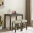 42" 3 - Piece Solid Wood Dining Set with 2 Upholstered Stool