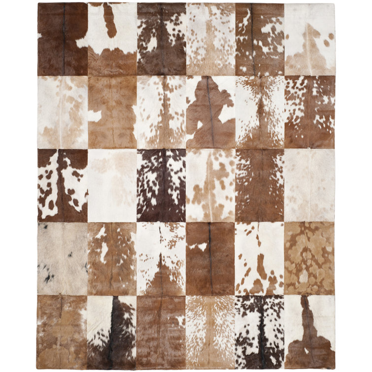 Fazeley Hand Woven Leather Geometric Rug