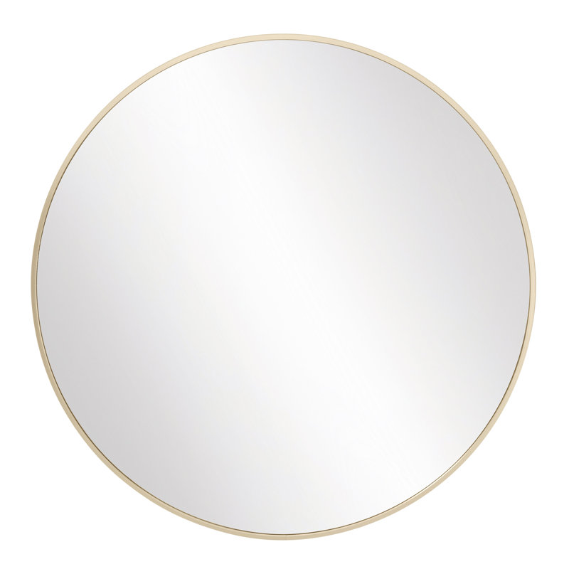 Miroir mural Adrihanna, Or brossé, 36 po x 36 po