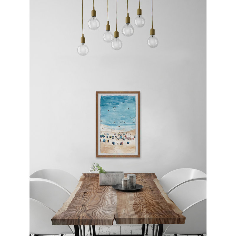 Crowded Beach Umbrellas II - Single Picture Frame Painting, 61 cm H x 41 cm W