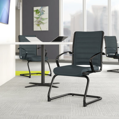 Moriaty Vinyl Seat Waiting Room Chair with Metal Frame