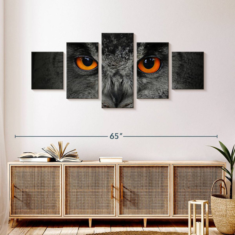 Orange Eyed Owl, 24" H x 55" W