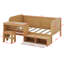Lit de jour simple Dancy avec bureau et tablettes, cadre de lit multifonctionnel avec casiers et tabouret assorti-510125125