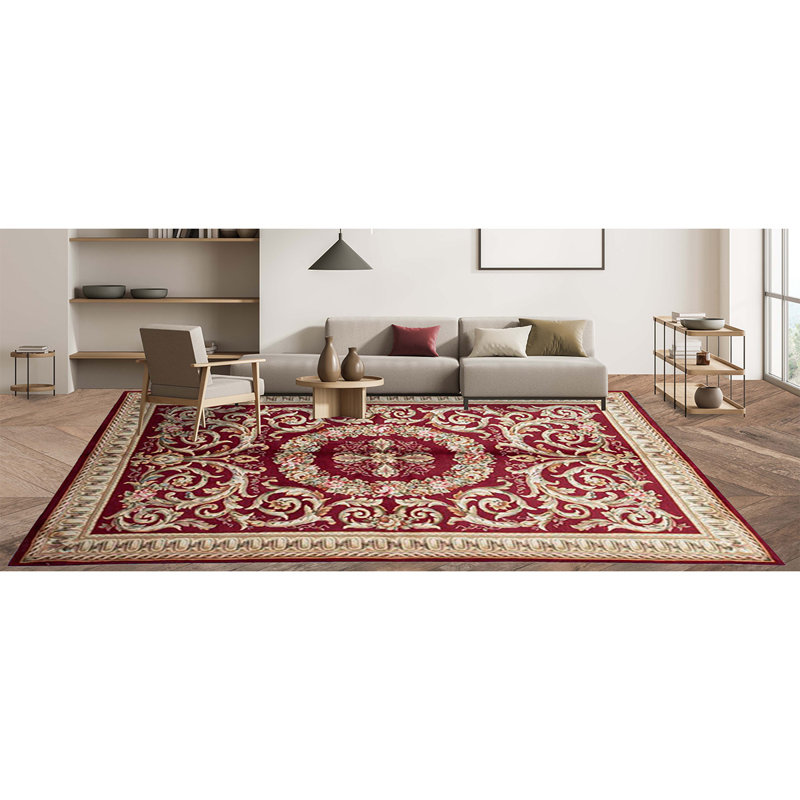 Hand-Knotted High-Quality Red Area Rug