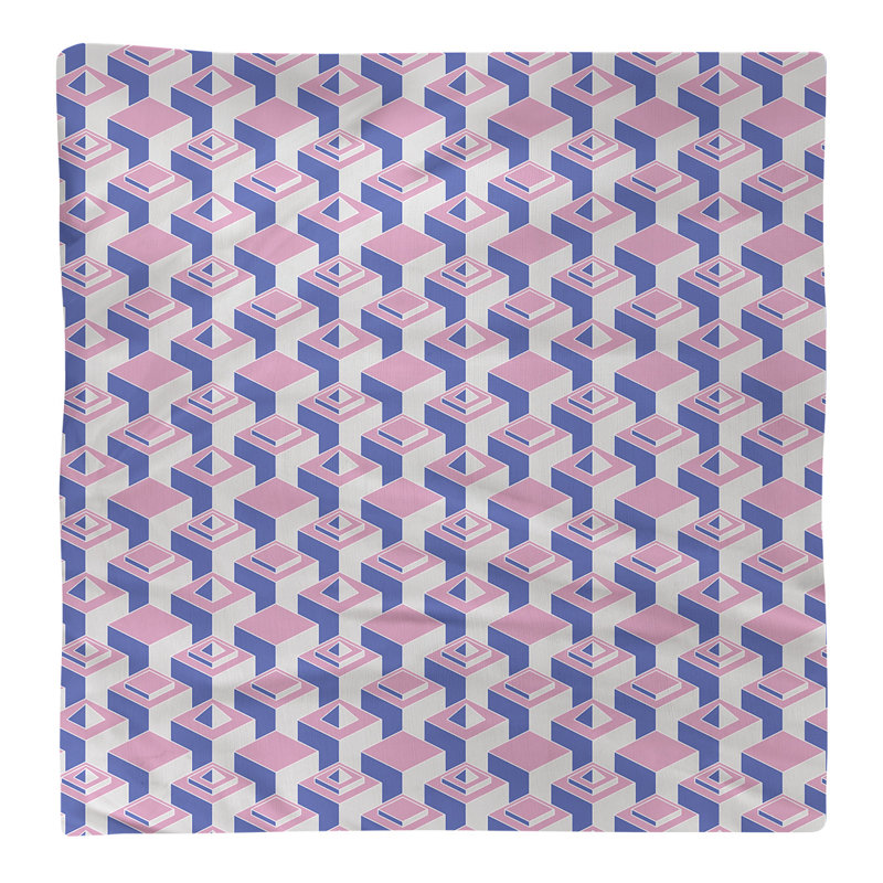 Serviette de table en coton à motif de gratte-ciels à deux couleurs, H 0,1 po x l 22 po x P 22 po, Rose/bleu, Croisé en coton