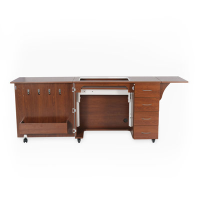Arrow Sewing "Harriet" Full-Size Sewing Cabinet with Hydraulic Machine Lift and Storage Drawers
