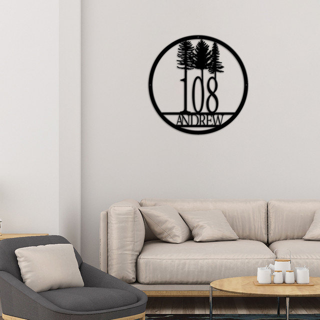Numéro de porte avec monogramme