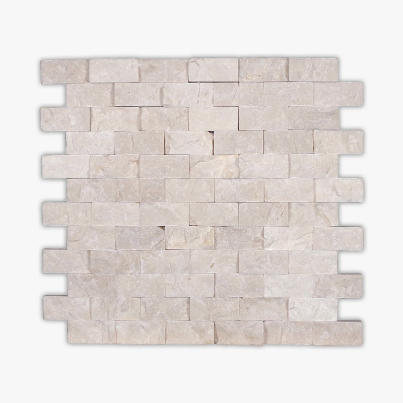 Botticino Splitface 1x2 Brick Marble Mosaic