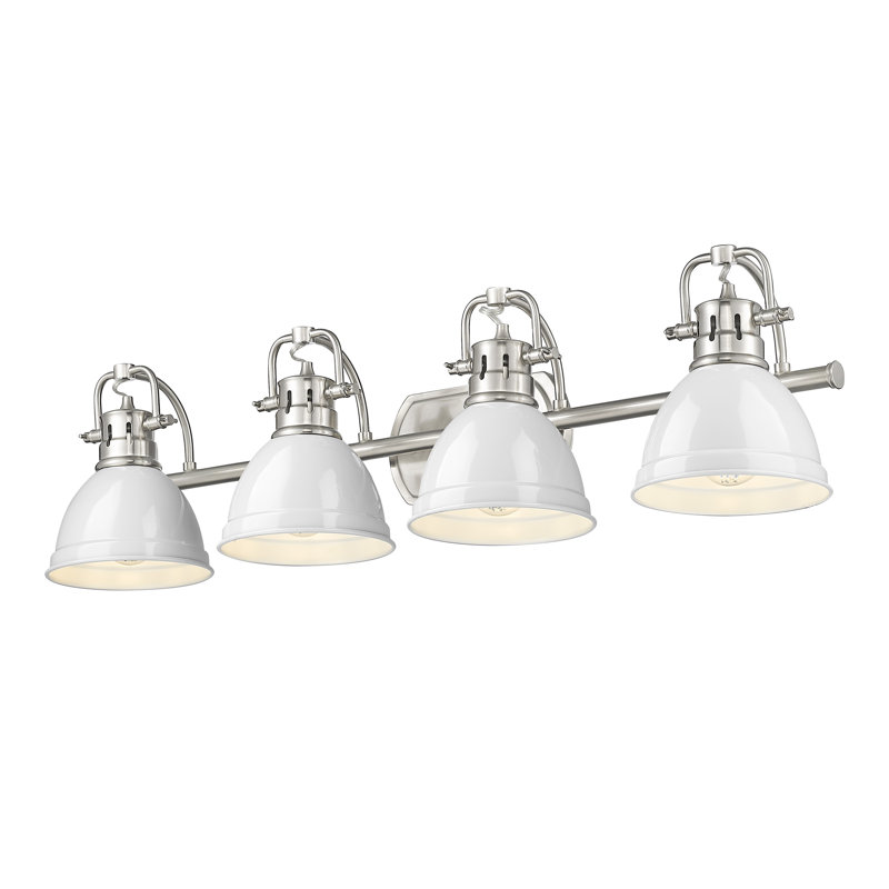 Brynnan 4-Light Bath Vanity, Pewter, White