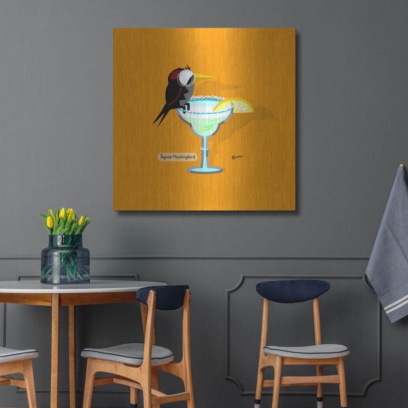 «Téquila Mockingbird» par Chuck Wimmer, art mural en métal, H 36 po x l 36 po