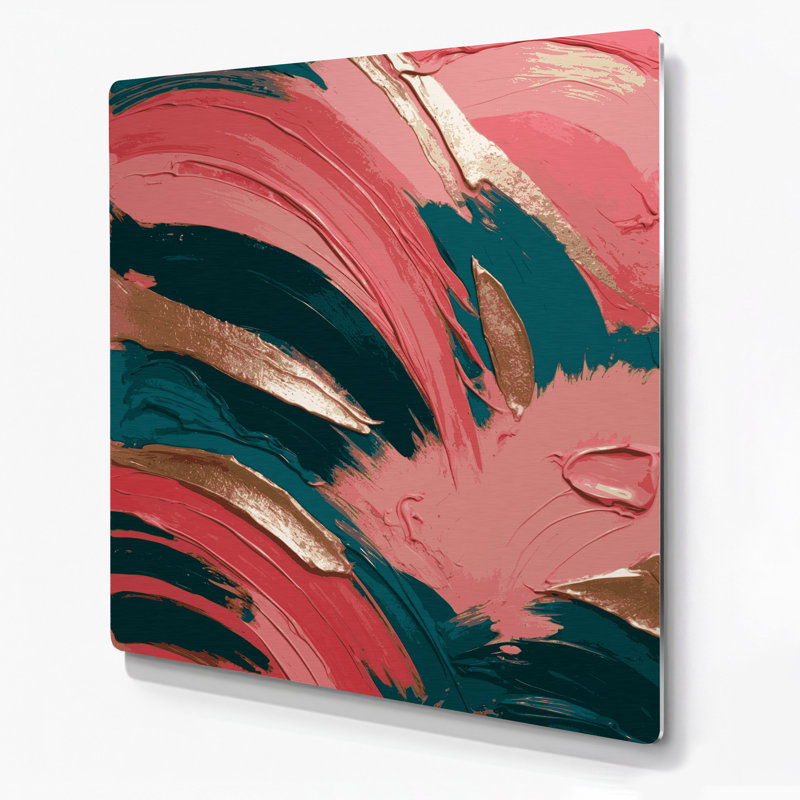 Paysage abstrait, art mural brun en métal 99, H 16 po x l 16 po