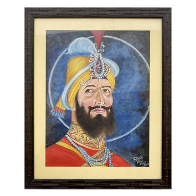 Guru Gobind Singh Ji | Watercolor On Sheet | With Frame  | By Jashanpreet Kaur